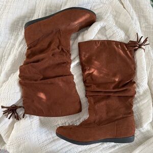 Brown Faux Suede Women's Boots